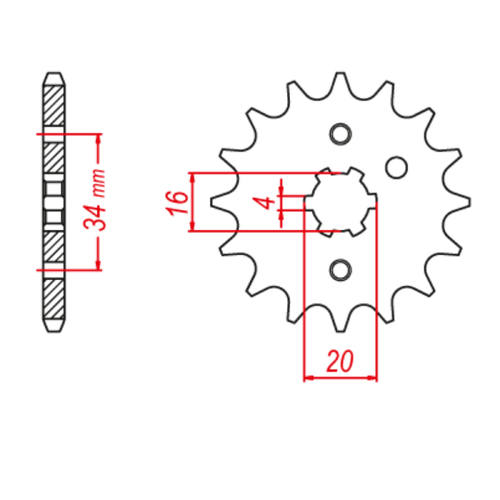 MTX 1263 STEEL FRONT SPROCKET 428 PITCH 13-TEETH - 10-459-13