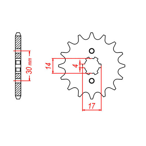 MTX 249 STEEL FRONT SPROCKET 420 PITCH 13-TEETH - 10-044-13