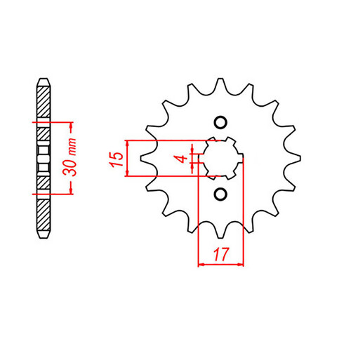 MTX 274 STEEL FRONT SPROCKET 428 PITCH 13-TEETH - 10-436-13