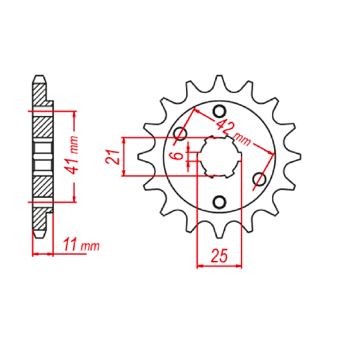 MTX 283 STEEL FRONT SPROCKET 520 PITCH 15-TEETH - 10-KE8-15