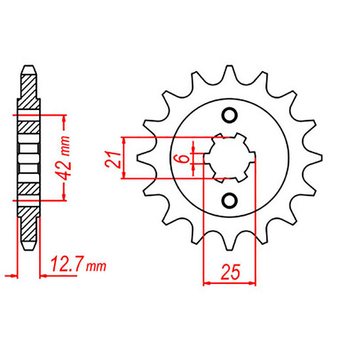 MTX 288 STEEL FRONT SPROCKET 530 PITCH 17-TEETH - 10-300-17