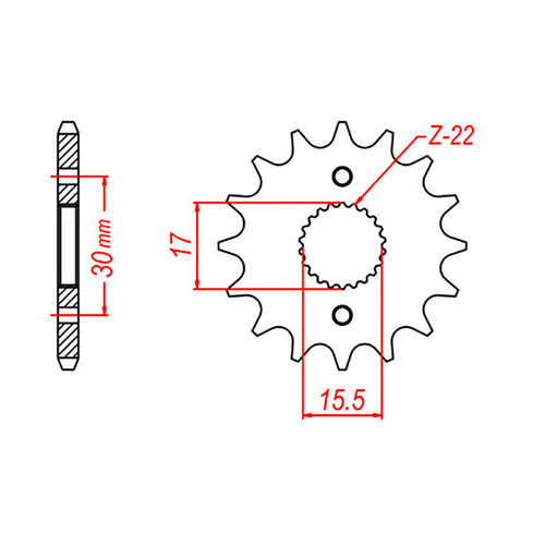 MTX 1256 STEEL FRONT SPROCKET 420 PITCH 13-TEETH - 10-GC4-13