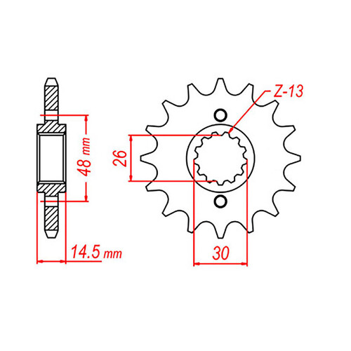 MTX 339 STEEL FRONT SPROCKET 530 PITCH 16-TEETH - 10-438-16