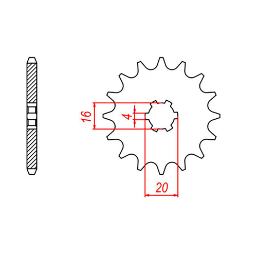 MTX 416 STEEL FRONT SPROCKET 428 PITCH 14-TEETH - 10-416-14