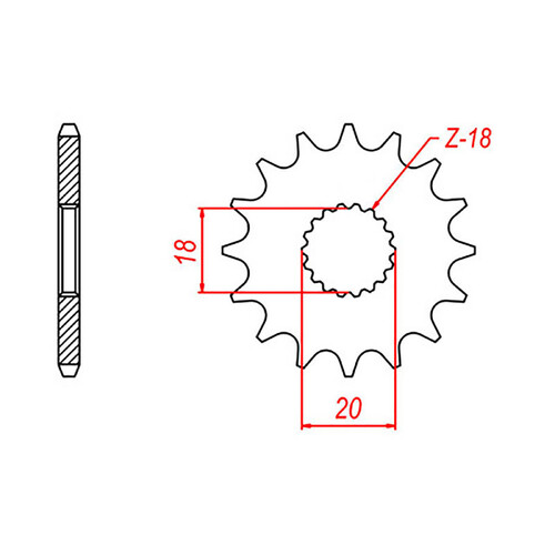 MTX 426 STEEL FRONT SPROCKET 428 PITCH 13-TEETH - 10-417-13