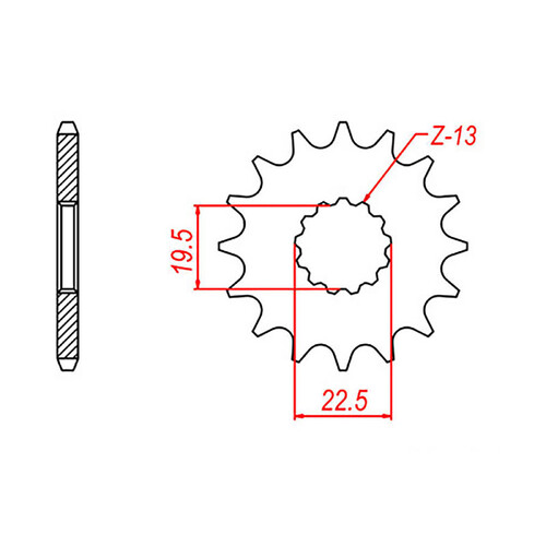 MTX 433 STEEL FRONT SPROCKET 525 PITCH 14-TEETH - 10-307-14