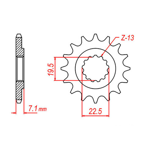 MTX 434 STEEL FRONT SPROCKET 520 PITCH 13-TEETH - 10-324-13