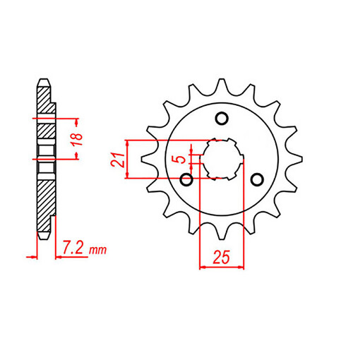 MTX 437 STEEL FRONT SPROCKET 520 PITCH 14-TEETH - 10-14A-14