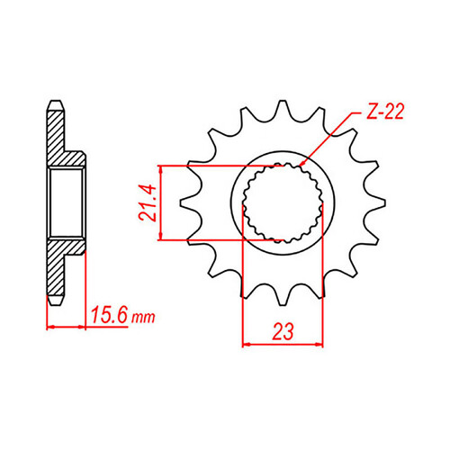 MTX 577 STEEL FRONT SPROCKET 520 PITCH 14-TEETH - 10-2NX-14