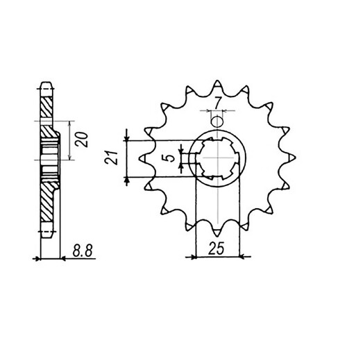 MTX 507 STEEL FRONT SPROCKET 520 PITCH 14-TEETH - 10-HQ3-14