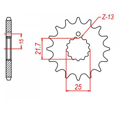 MTX 518 STEEL FRONT SPROCKET 630 PITCH 15-TEETH - 10-001-15