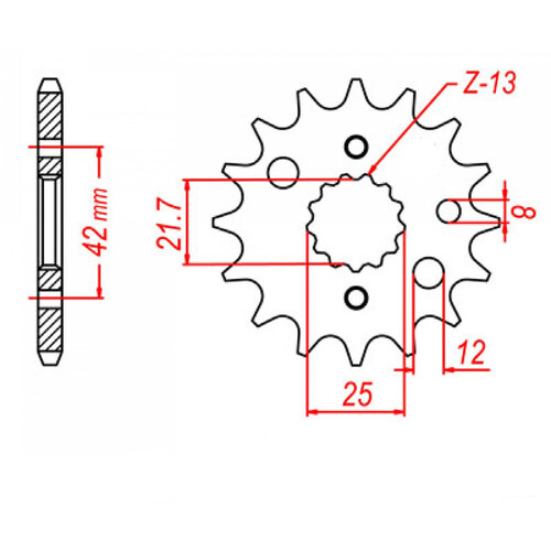 MTX 519 STEEL FRONT SPROCKET 530 PITCH 13-TEETH - 10-169-13