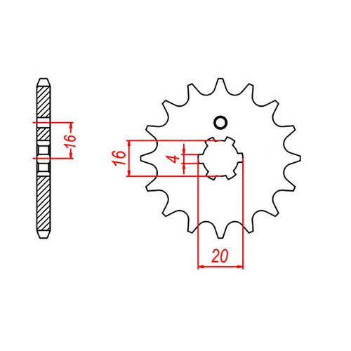 MTX 546 STEEL FRONT SPROCKET 420 PITCH 13-TEETH - 10-517-13