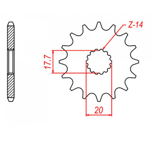 MTX 558 STEEL FRONT SPROCKET 428 PITCH 20-TEETH - 10-558-20