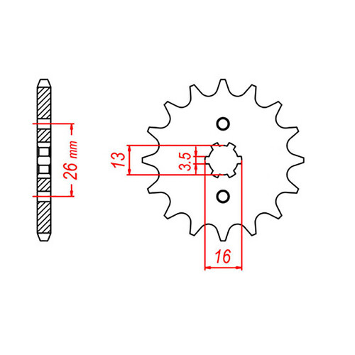 MTX 563 STEEL FRONT SPROCKET 420 PITCH 10-TEETH - 10-257-10