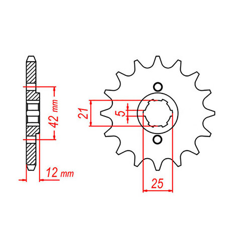 MTX 571 STEEL FRONT SPROCKET 530 PITCH 15-TEETH - 10-17A-15