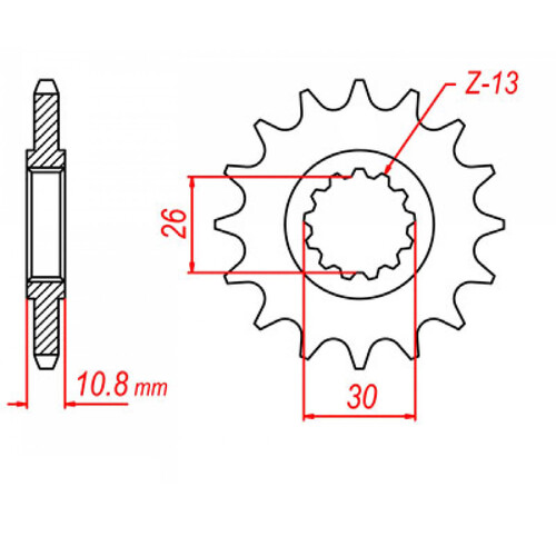 MTX 579 STEEL FRONT SPROCKET 530 PITCH 14-TEETH - 10-36Y-14