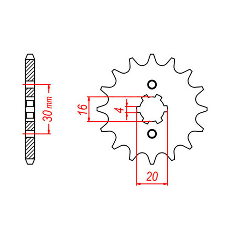 MTX 548 STEEL FRONT SPROCKET 428 PITCH 13-TEETH - 10-132-13