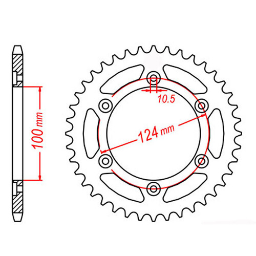 MTX 735 STEEL REAR SPROCKET 520 PITCH 48-TEETH - 11-735-48