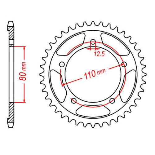 MTX 2010 STEEL REAR SPROCKET 530 PITCH 36-TEETH - 11-TR1-36