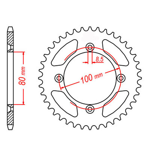 MTX 1214 STEEL REAR SPROCKET 420 PITCH 36-TEETH - 11-GC4-36