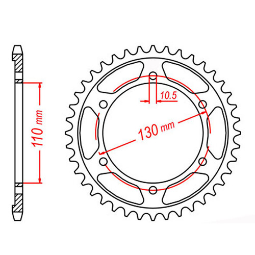 MTX 479 STEEL REAR SPROCKET 530 PITCH 39-TEETH - 11-198-39