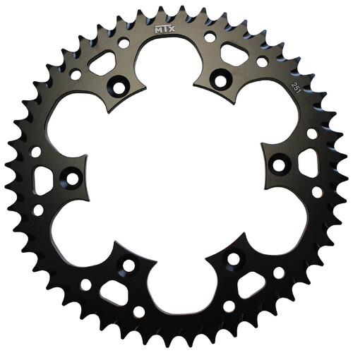 MTX 251 ZERO ALUMINIUM REAR SPROCKET 520 PITCH 47-TEETH BLACK - 11A-428-47BLK