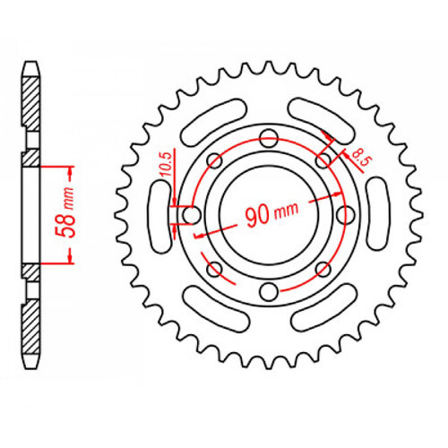 MTX 279 STEEL REAR SPROCKET 520 PITCH 38-TEETH - 11-KB4-38