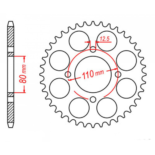 MTX 333 STEEL REAR SPROCKET 630 PITCH 43-TEETH - 11-405-43