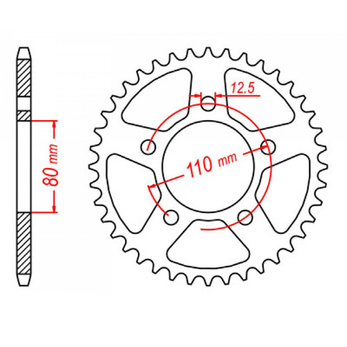 MTX 336 STEEL REAR SPROCKET 630 PITCH 33-TEETH - 11-442-33