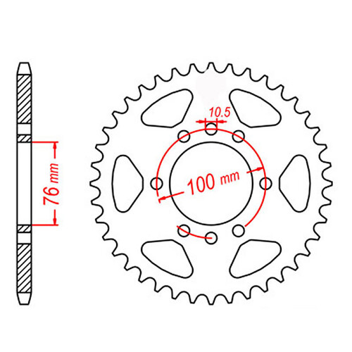 MTX 1825 STEEL REAR SPROCKET 520 PITCH 45-TEETH - 11-374-45