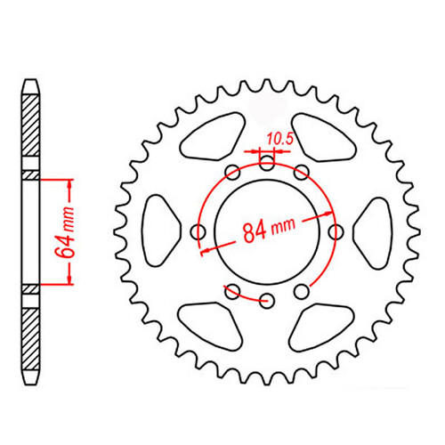 MTX 1826 STEEL REAR SPROCKET 520 PITCH 39-TEETH - 11-220-39