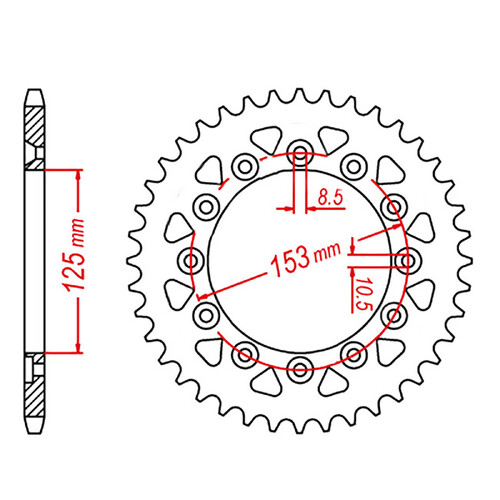 MTX 210/301 STEEL REAR SPROCKET 520 PITCH 38-TEETH - 11-KAE2-38