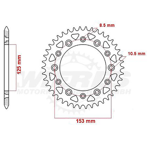 MTX 210/301 STEEL REAR SPROCKET 520 PITCH 40-TEETH - 11-KAE2-40