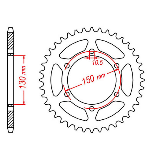 MTX 305 STEEL REAR SPROCKET 520 PITCH 46-TEETH - 11-305-46