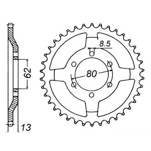 MTX 1869 STEEL REAR SPROCKET 428 PITCH 50-TEETH - 11-1KH-50