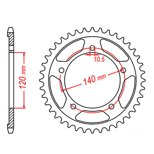 MTX 1792 STEEL REAR SPROCKET 525 PITCH 41-TEETH - 11-35F-41