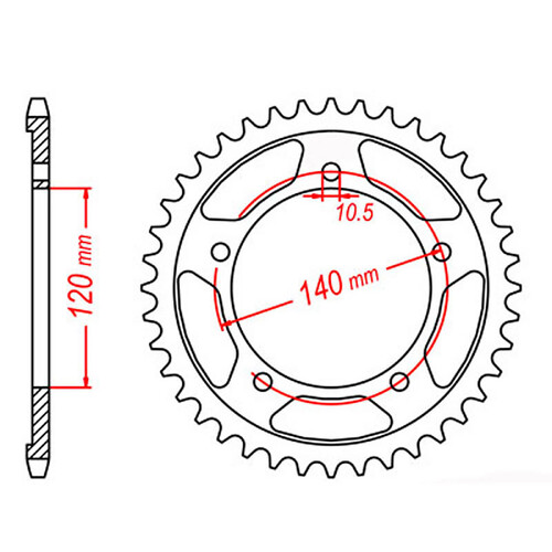 MTX 1800 STEEL REAR SPROCKET 530 PITCH 40-TEETH - 11-41F-40