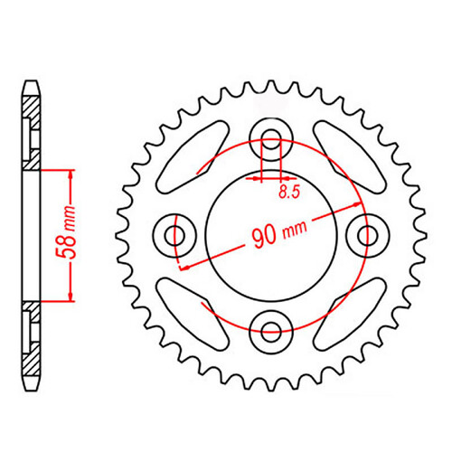 MTX 212 STEEL REAR SPROCKET 420 PITCH 34-TEETH - 11-KWW-34