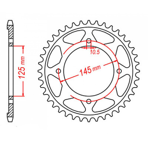 MTX 1874 STEEL REAR SPROCKET 428 PITCH 56-TEETH - 11-1874-56