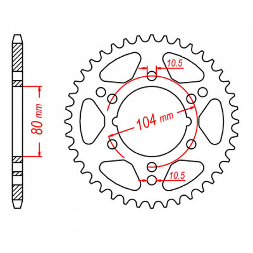 MTX 1478 STEEL REAR SPROCKET 520 PITCH 42-TEETH - 11-1478-42