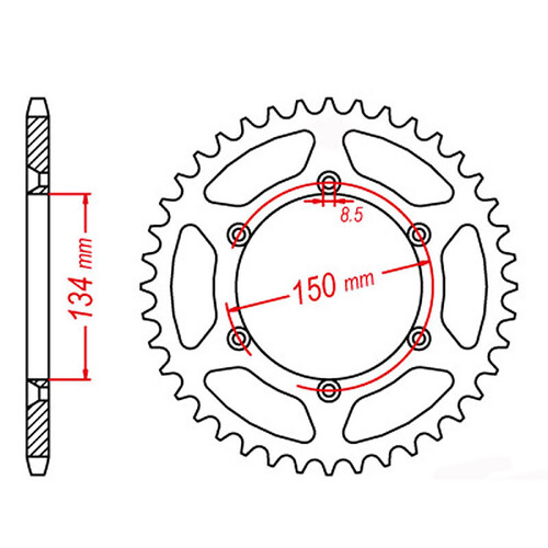 MTX 460 STEEL REAR SPROCKET 520 PITCH 44-TEETH - 11-110-44