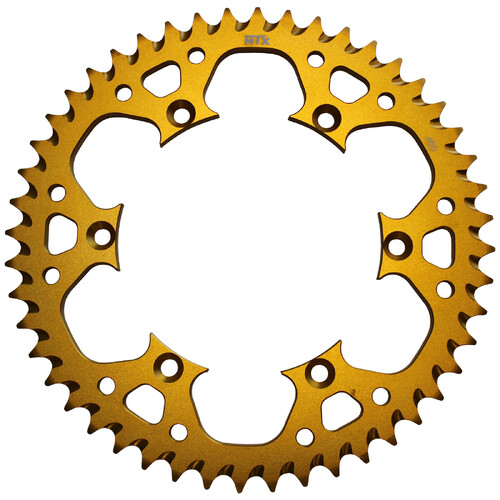 MTX 460 ZERO ALUMINIUM REAR SPROCKET 520 PITCH 47-TEETH GOLD - 11A-110-47GLD