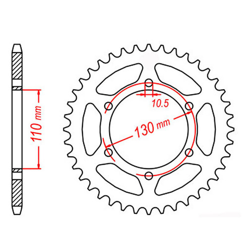 MTX 486 STEEL REAR SPROCKET 520 PITCH 37-TEETH - 11-192-37