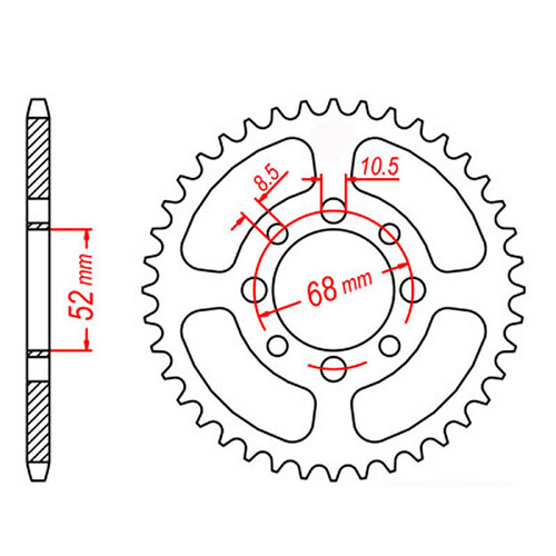 MTX 801 STEEL REAR SPROCKET 420 PITCH 28-TEETH - 11-463-28