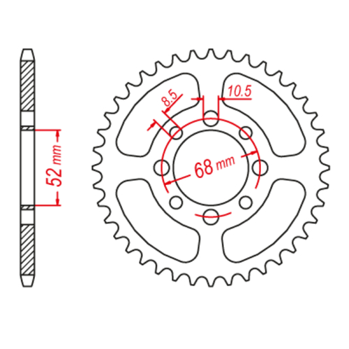 MTX 801 STEEL REAR SPROCKET 420 PITCH 30-TEETH - 11-463-30