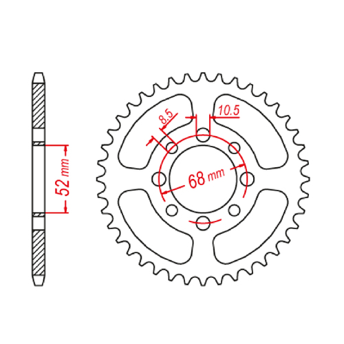 MTX 801 STEEL REAR SPROCKET 420 PITCH 34-TEETH - 11-463-34