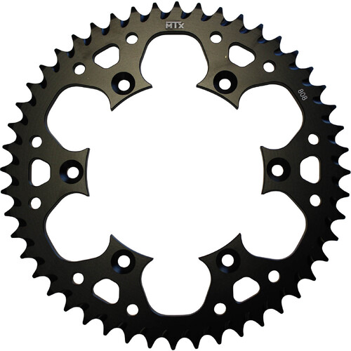 MTX 808 ZERO ALUMINIUM REAR SPROCKET 520 PITCH 48-TEETH BLACK - 11A-402-48BLK