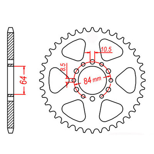 MTX 811 STEEL REAR SPROCKET 520 PITCH 39-TEETH - 11-290-39