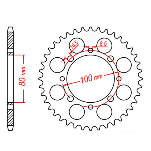 MTX 819/2 STEEL REAR SPROCKET 520 PITCH 41-TEETH - 11-113-41